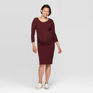 Isabel Maternity red/black stripe dress